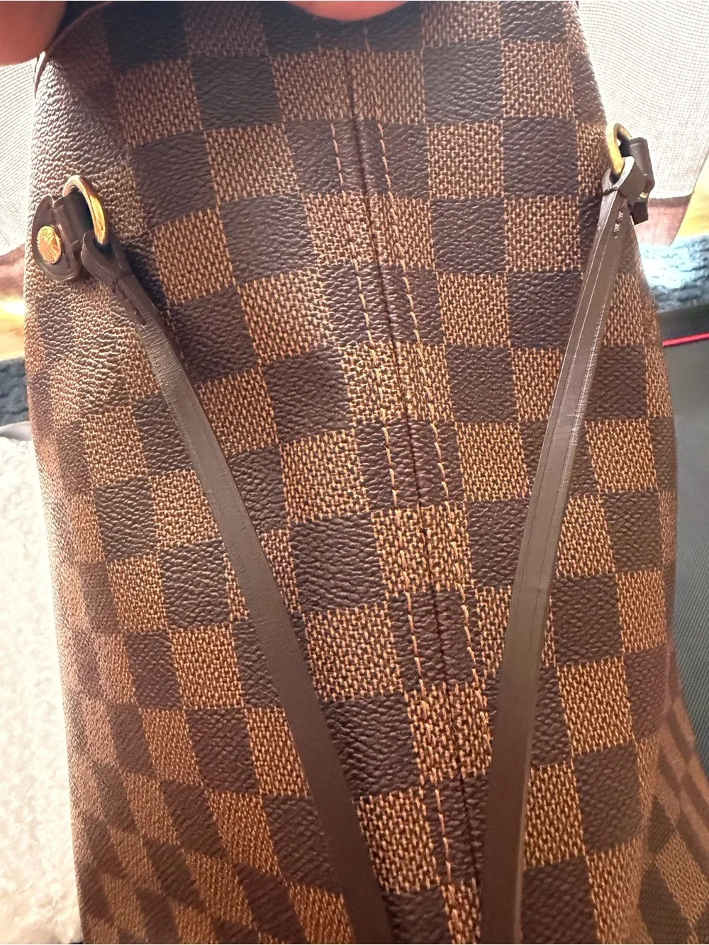 Preloved Authentic Louis Vuitton Damere Ebene Neverfull MM W/Dustbag Very Clean